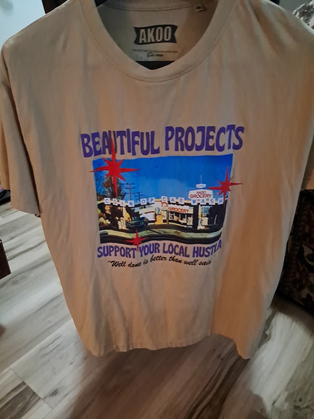 AKOO Women's 'Beantiful Projects' Graphic Tee - Cream - Picture 2 of 5